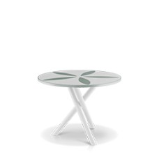 Sand Dollar Side Table 42" Tex White - White and Basil Duraboard